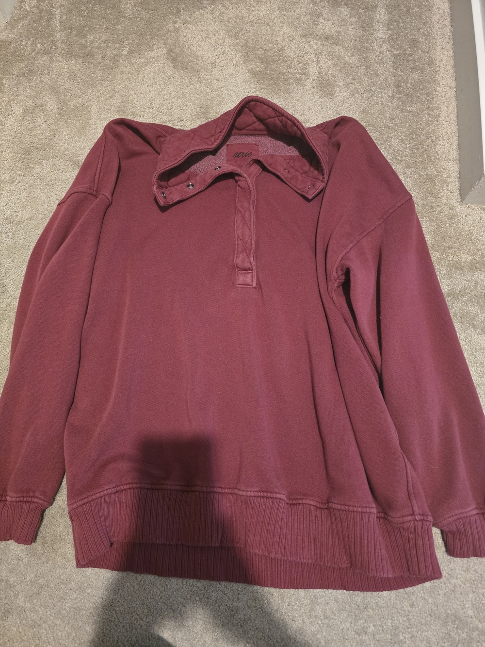 aerie Burgundy Oh Snap-Front Pullover